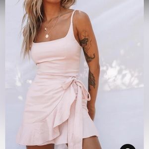 PRINCESS POLLY COTTAGE HILL MINI DRESS (BLUSH)